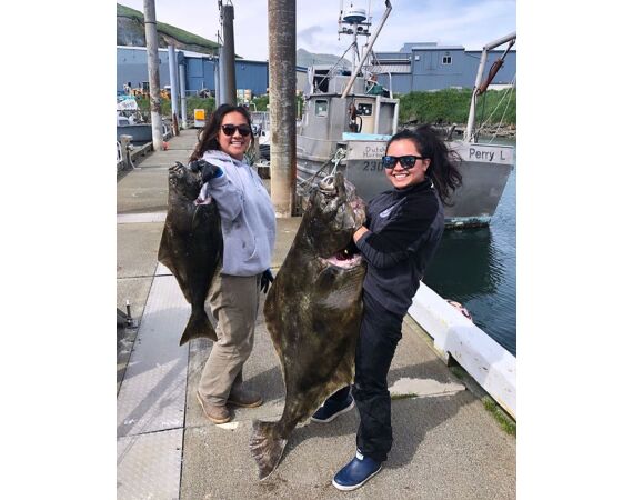 Beringzee, heilbot en zalm Alaska